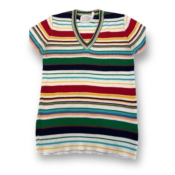 Railroad Station Knot Short Sleeve Top Size Small - Picture 2 of 5